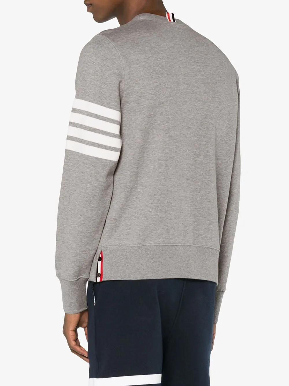 Thom Browne 4 Bar Cotton Crewneck Sweatshirt