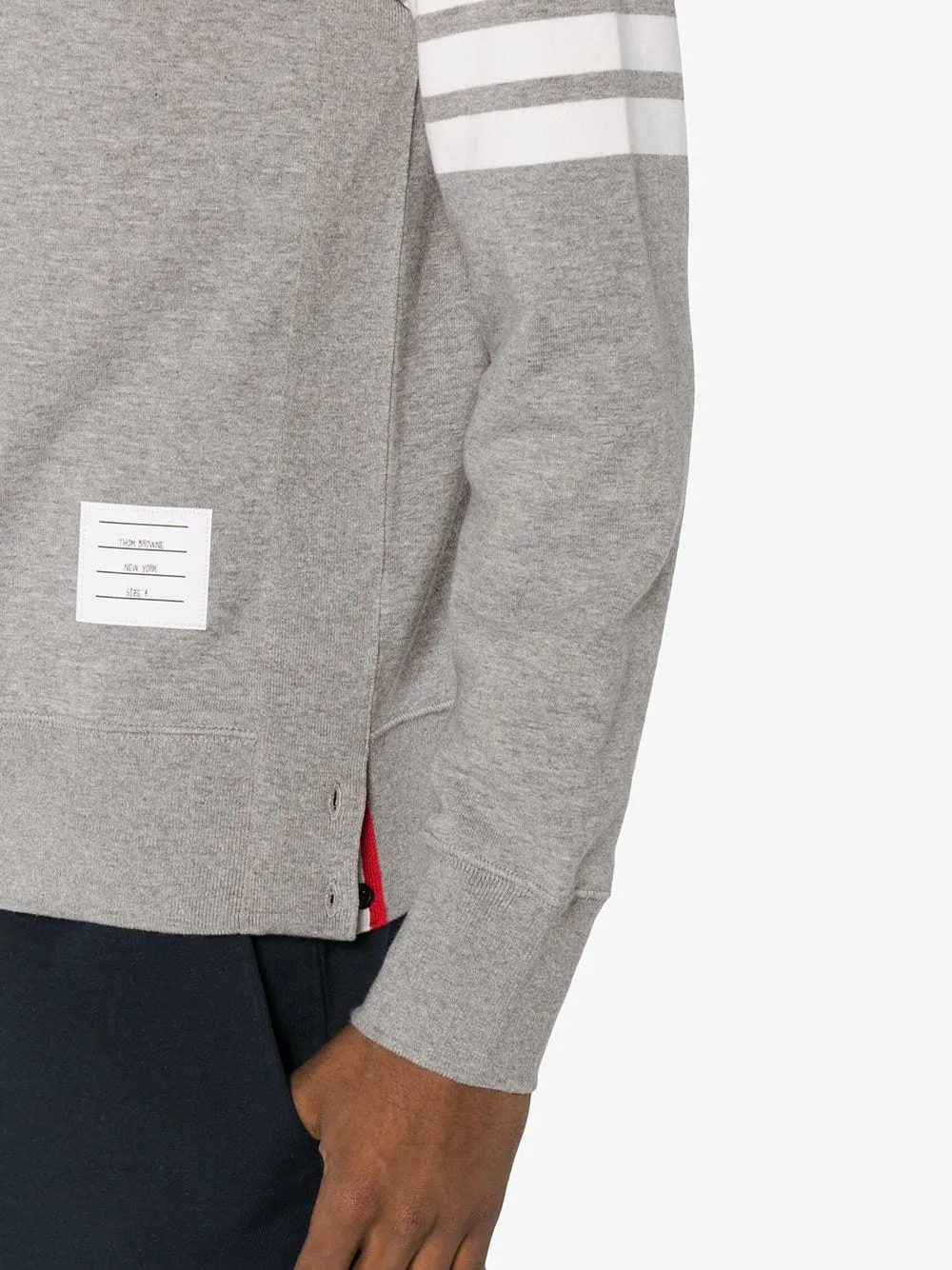 Thom Browne 4 Bar Cotton Crewneck Sweatshirt