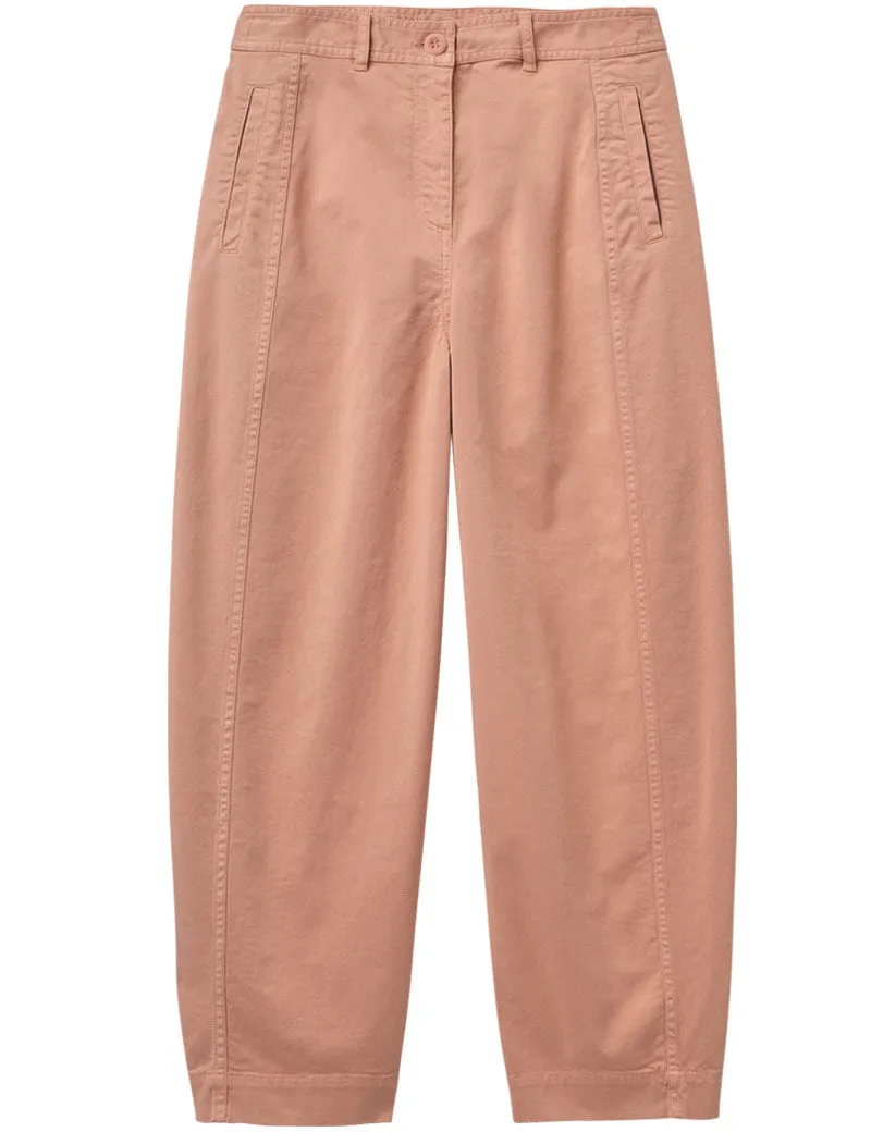 Toast Flat Front Cotton Twill Trousers Madder Rose