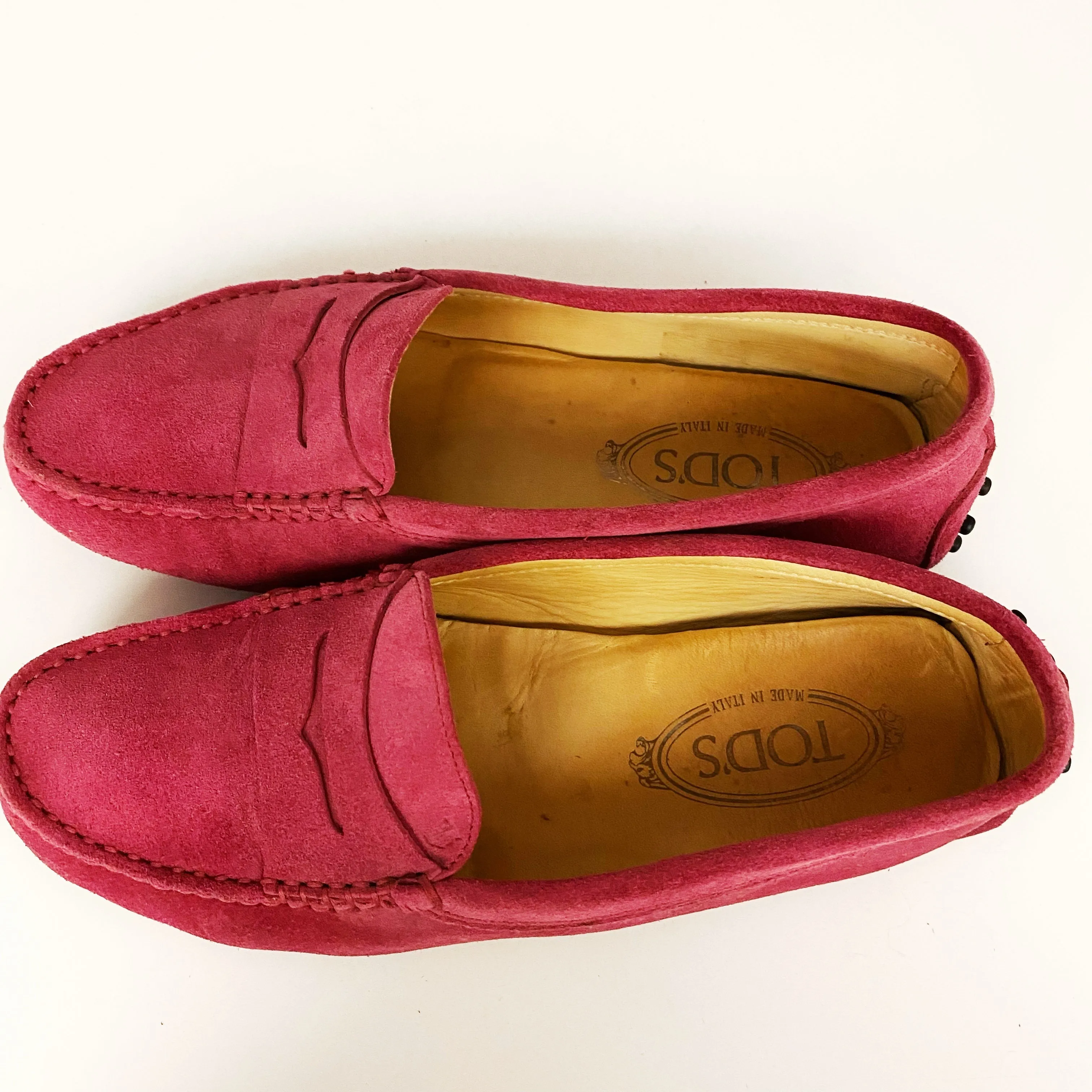 Tod's red flat shoes