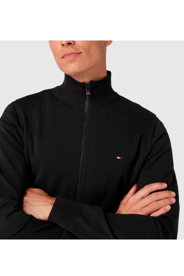 Black Tommy Hilfiger 1985 Zip Knit