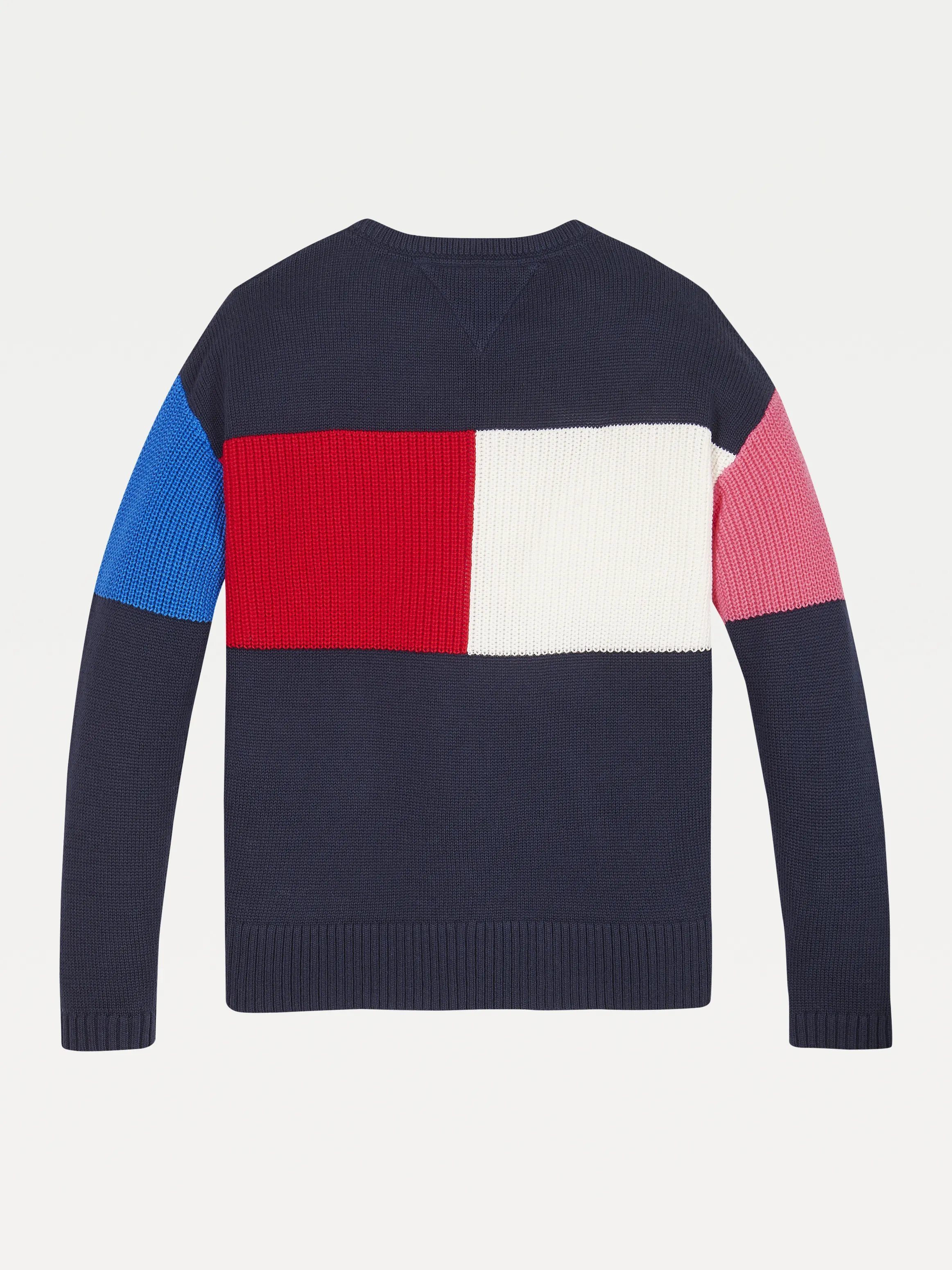 Tommy Hilfiger Girls Colourblock Flag Sweater, Jumpers for Ages 8-16