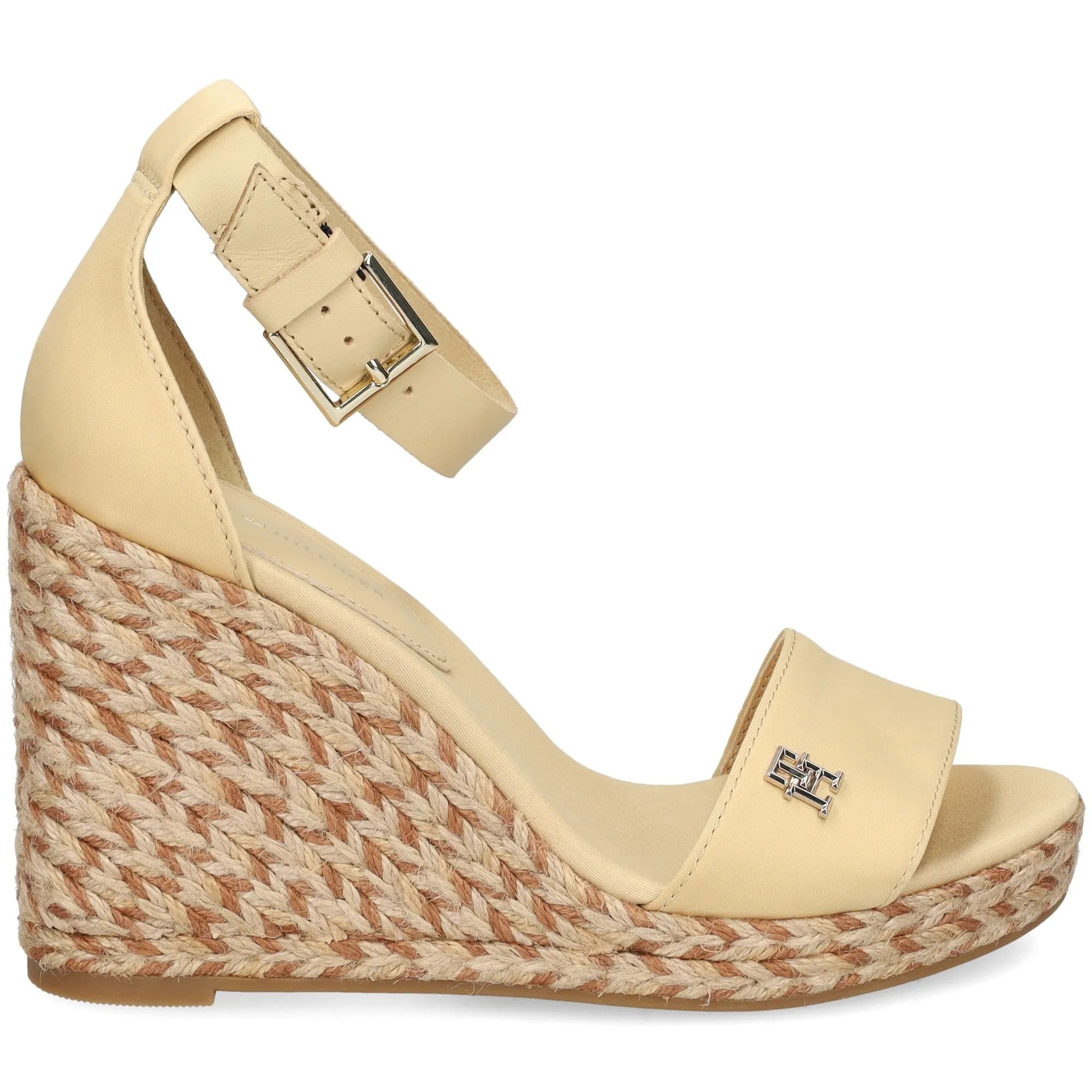 TOMMY HILFIGER Wheat Satin High Wedge Sandals