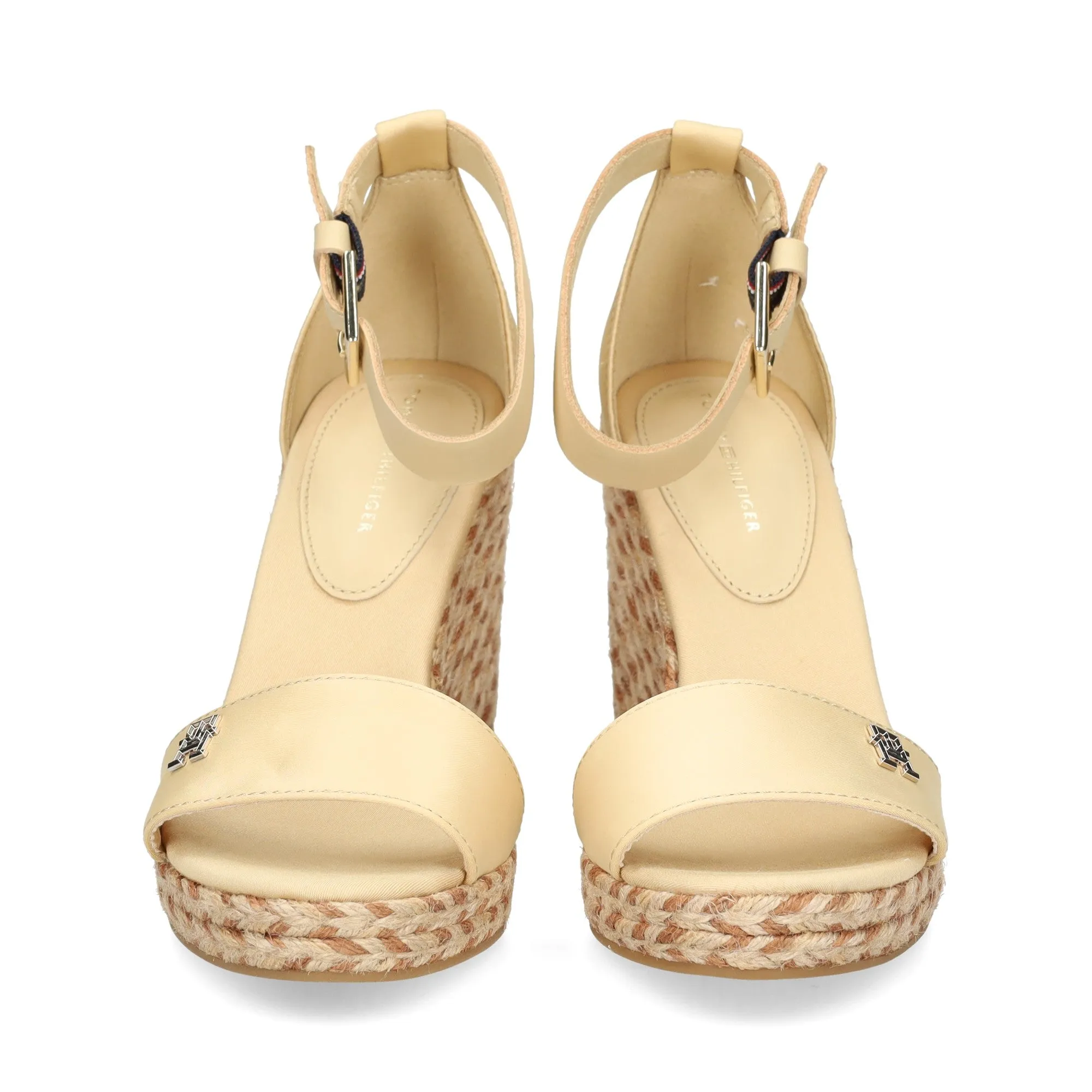 TOMMY HILFIGER Wheat Satin High Wedge Sandals