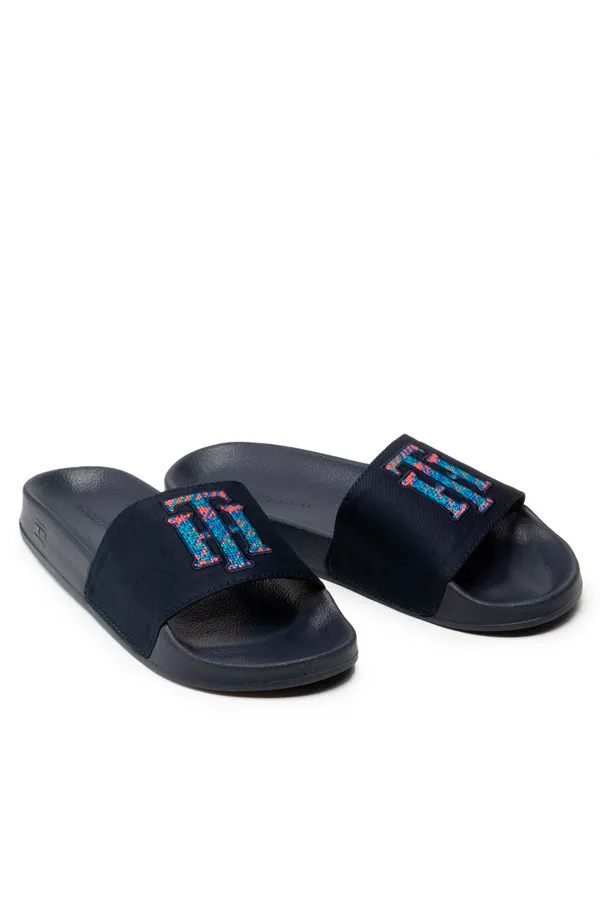 Tommy Hilfiger Navy TH Logo Slides