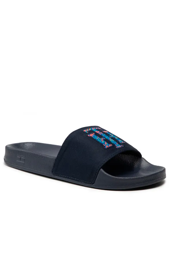 Tommy Hilfiger Navy TH Logo Slides