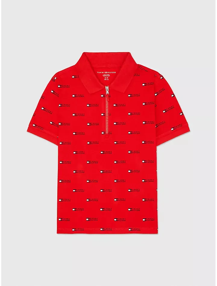 Tommy Logo Polo (Boys) - Blush Red