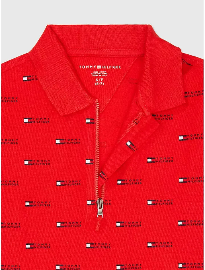 Tommy Logo Polo (Boys) - Blush Red