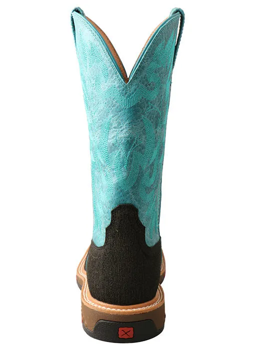 Lite Western Work Boot Women's with CellStretch-Charcoal/Turquoise