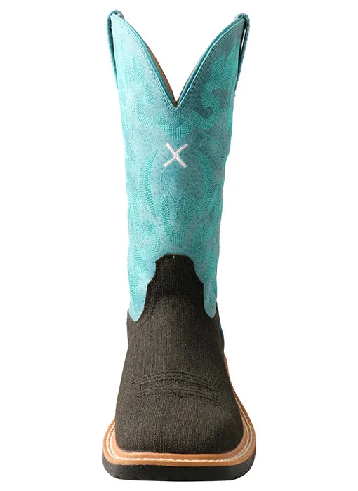 Lite Western Work Boot Women's with CellStretch-Charcoal/Turquoise