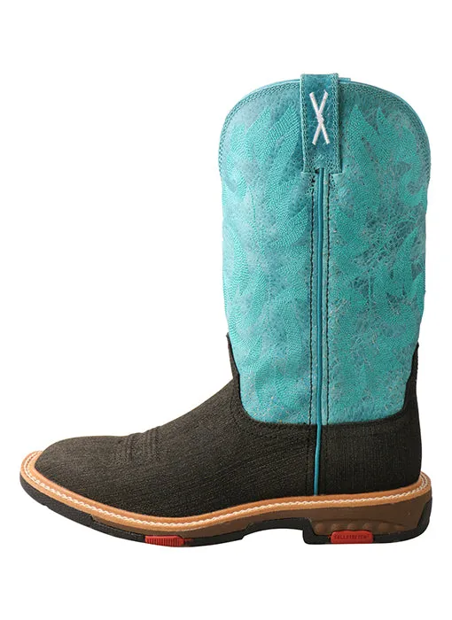 Lite Western Work Boot Women's with CellStretch-Charcoal/Turquoise