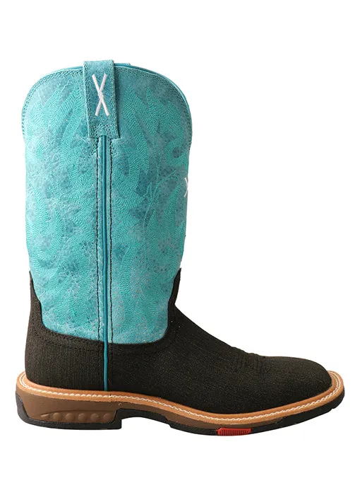 Lite Western Work Boot Women's with CellStretch-Charcoal/Turquoise