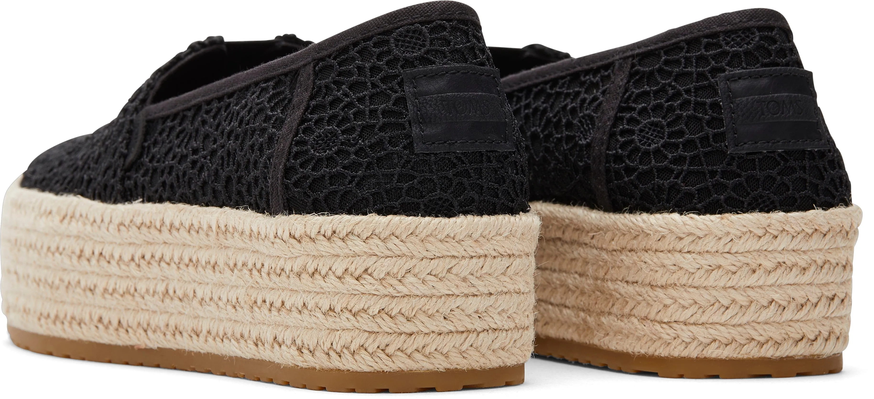 Valencia Platform Espadrille - Black Moroccan Crochet