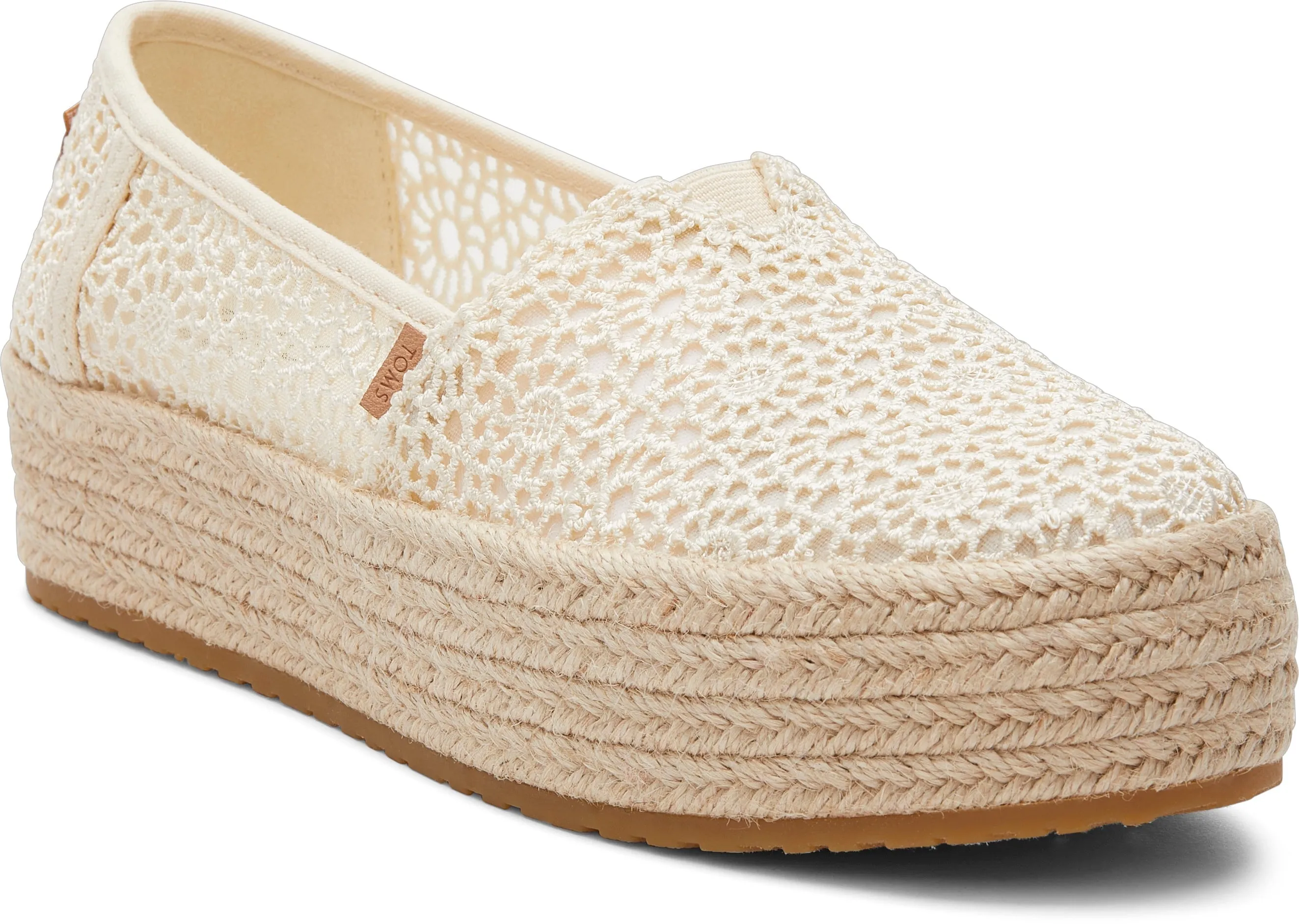 Valencia Platform Espadrille - Natural Moroccan Crochet