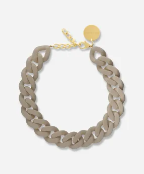 Matt Taupe Flat Chain Necklace by Vanessa Baroni