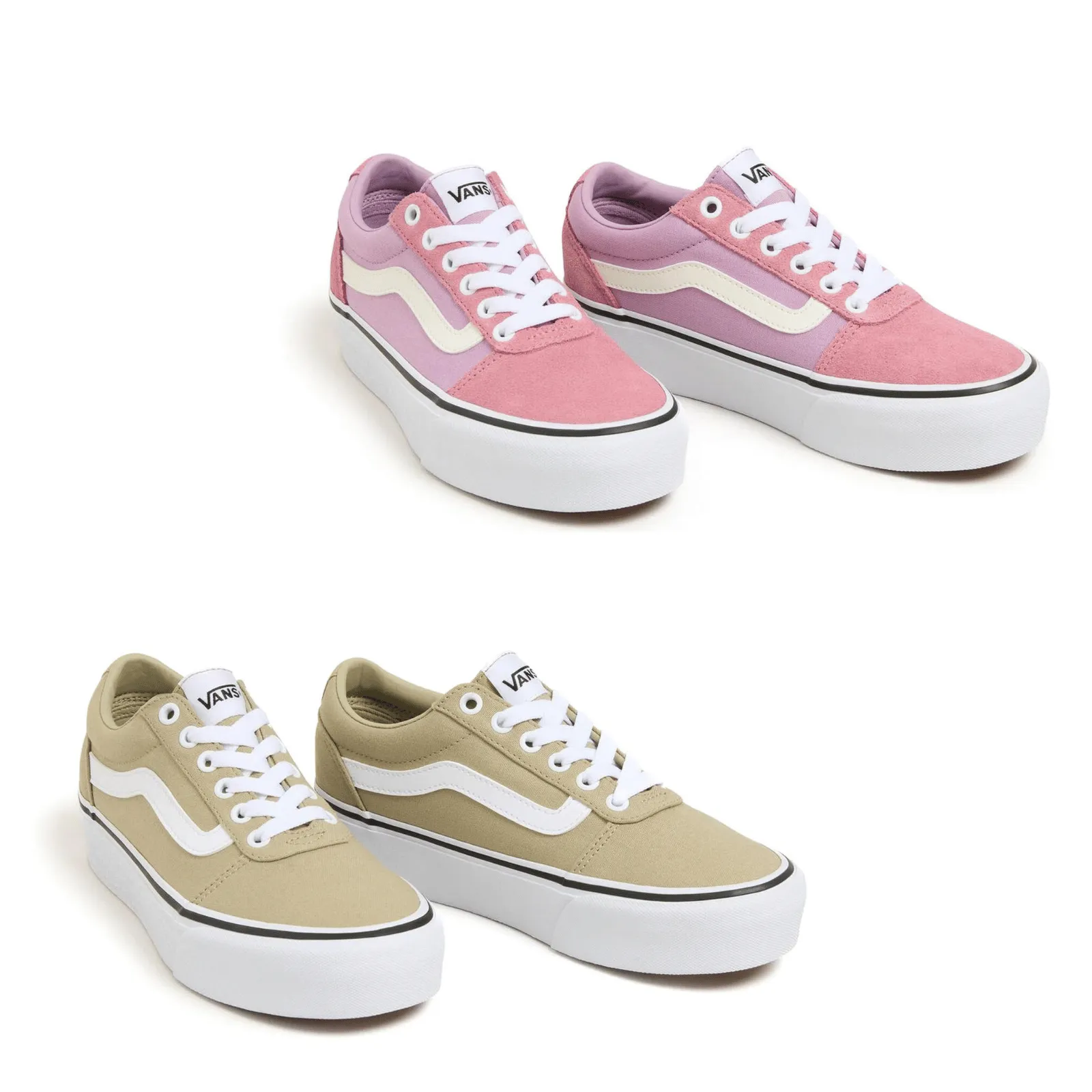 Vans Womens Ward Platform Low Rise Chunky Sole Trainers