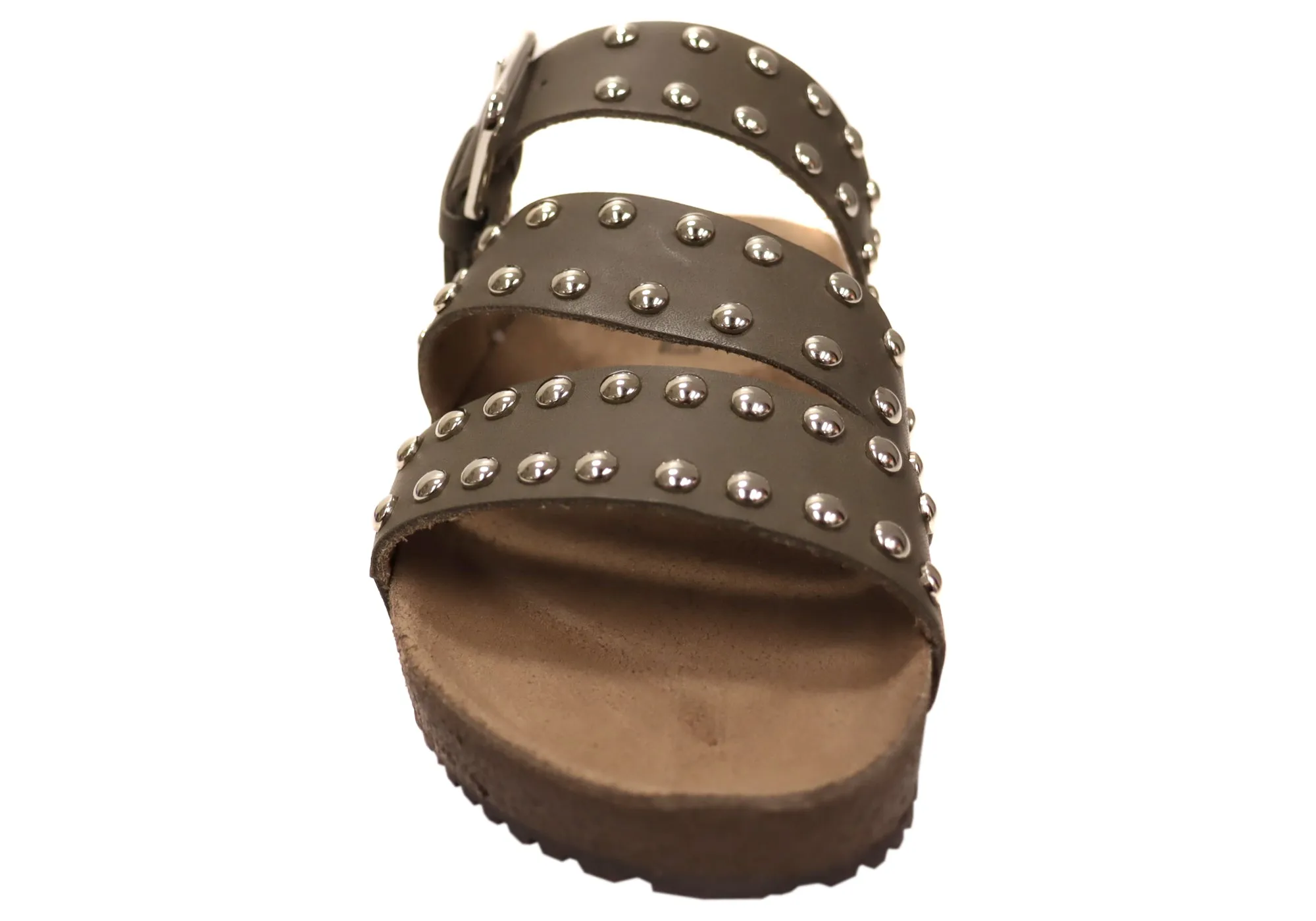 Via Paula Beth Womens Leather Comfort Slides Sandals Made in Brazil