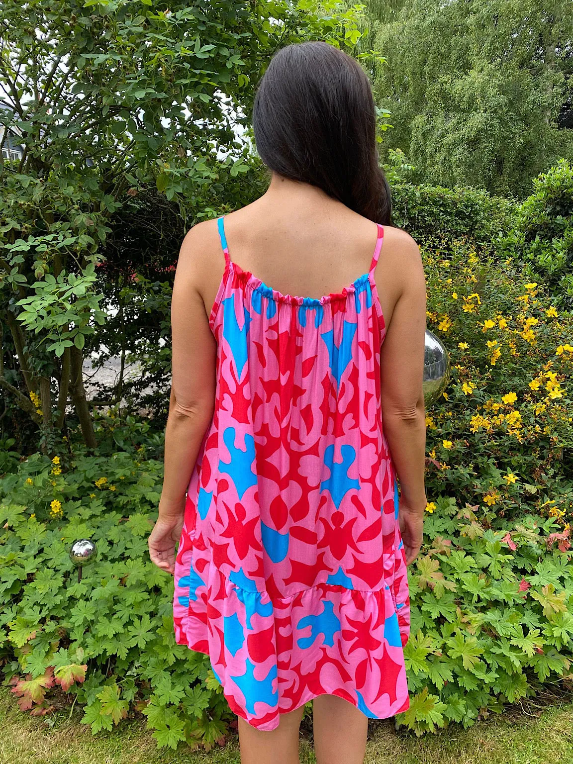 Tiffany Midi Dress with Vibrant Pattern