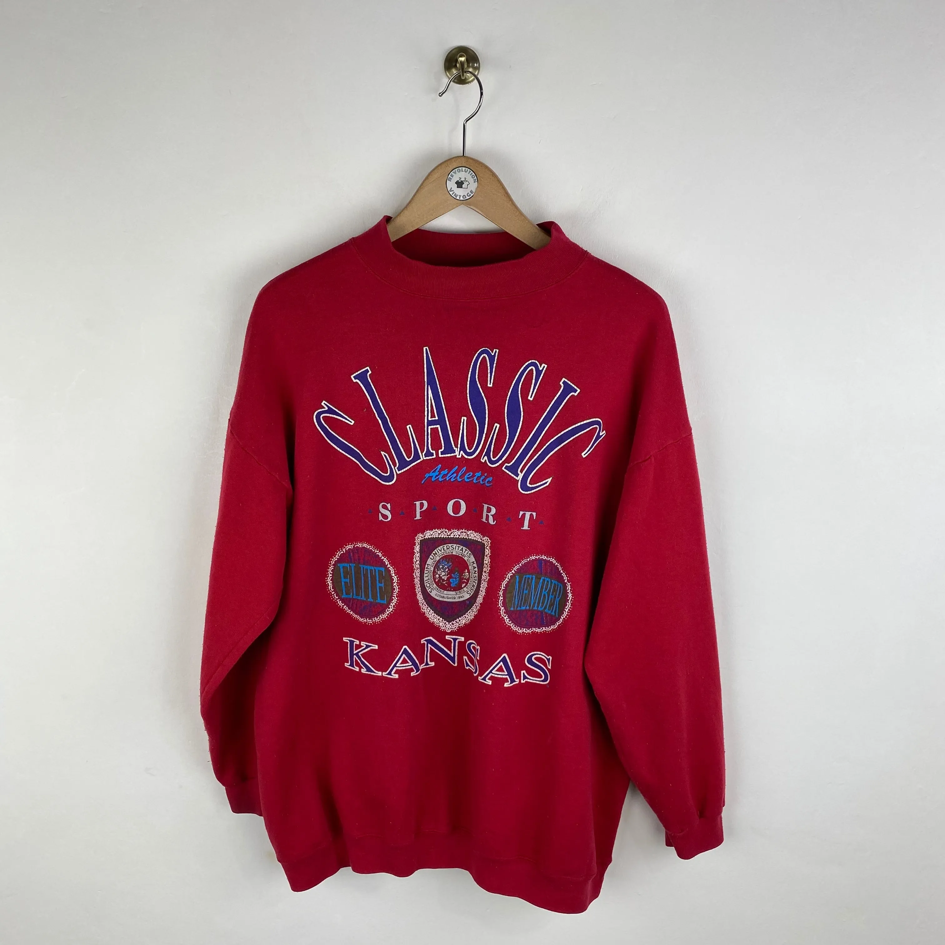 Vintage Kansas USA Sweatshirt (Large) - Retro Graphic Print Jumper - Size L