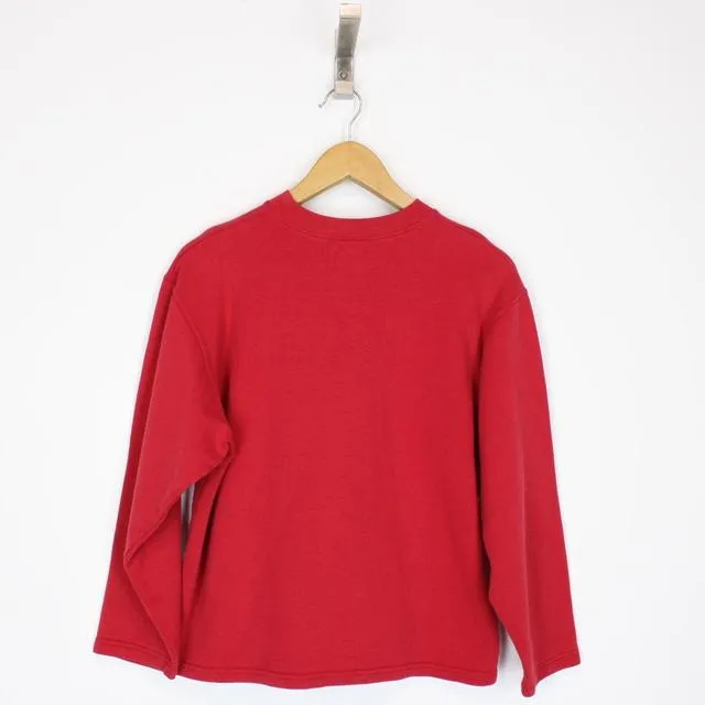 Vintage Naf Naf Red Spellout Sweatshirt Small