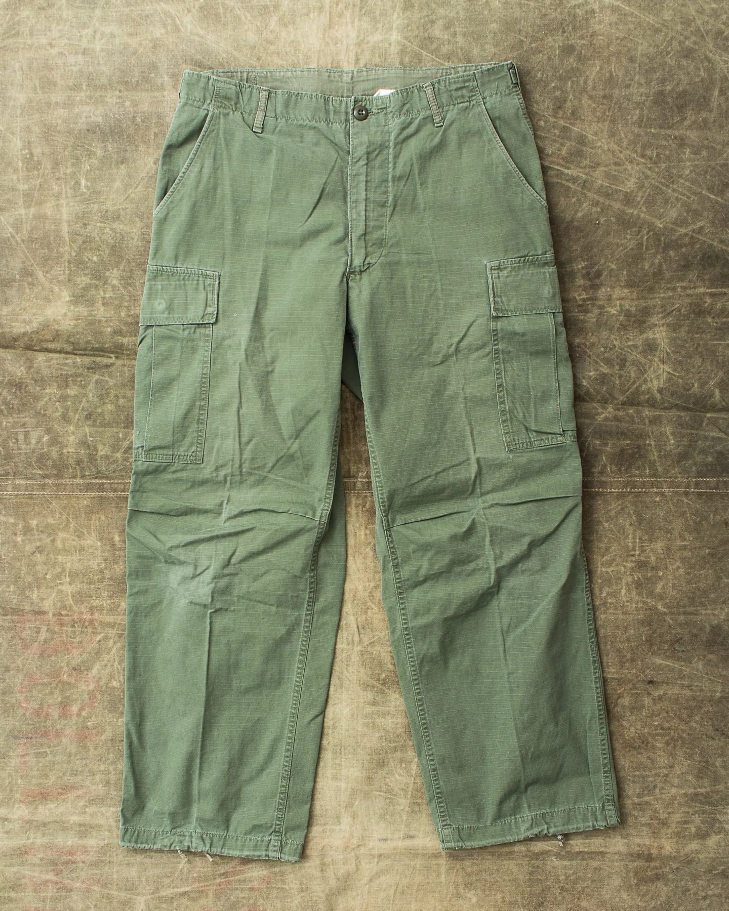 Vintage US Army M-65 OG-107 Ripstop Tropical Trousers Medium Regular