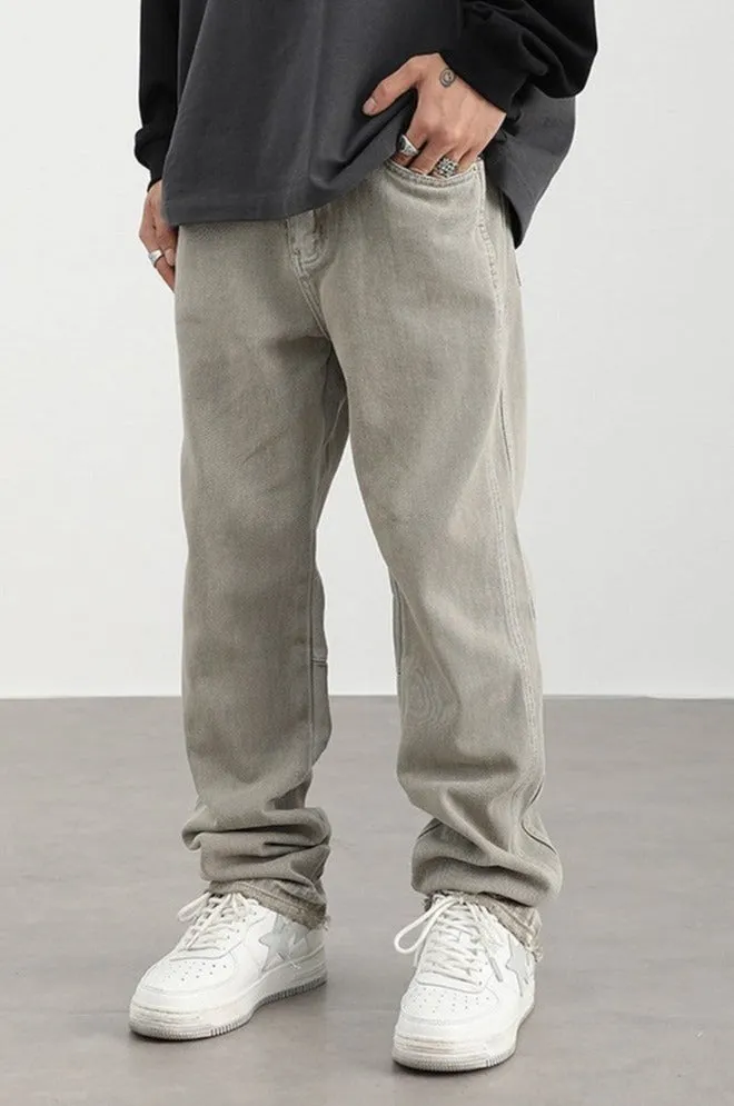 Washed Gray Loose Jeans