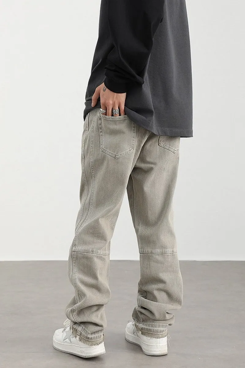 Washed Gray Loose Jeans