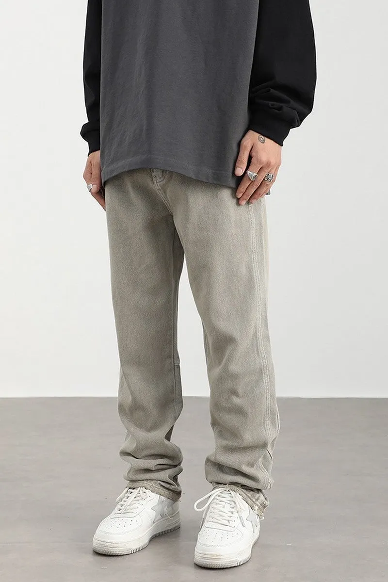 Washed Gray Loose Jeans