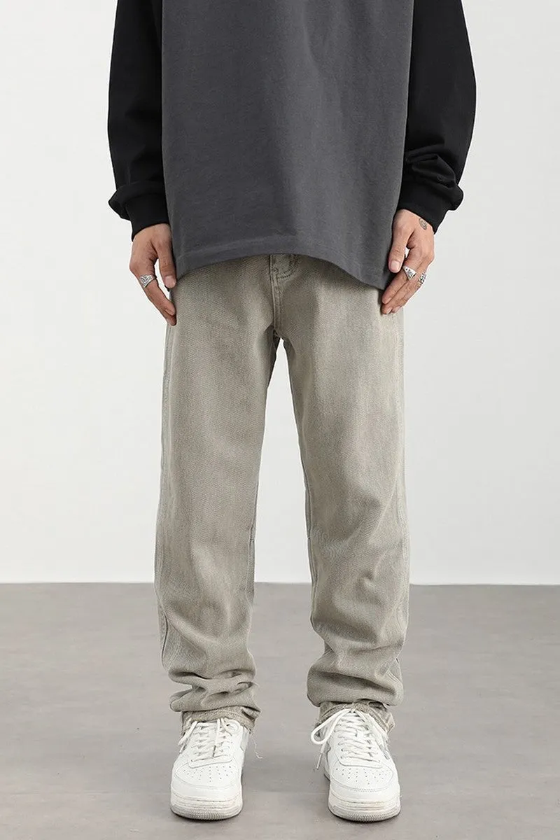 Washed Gray Loose Jeans