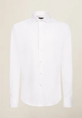 White Cotton Jersey Custom Fit Polo Shirt