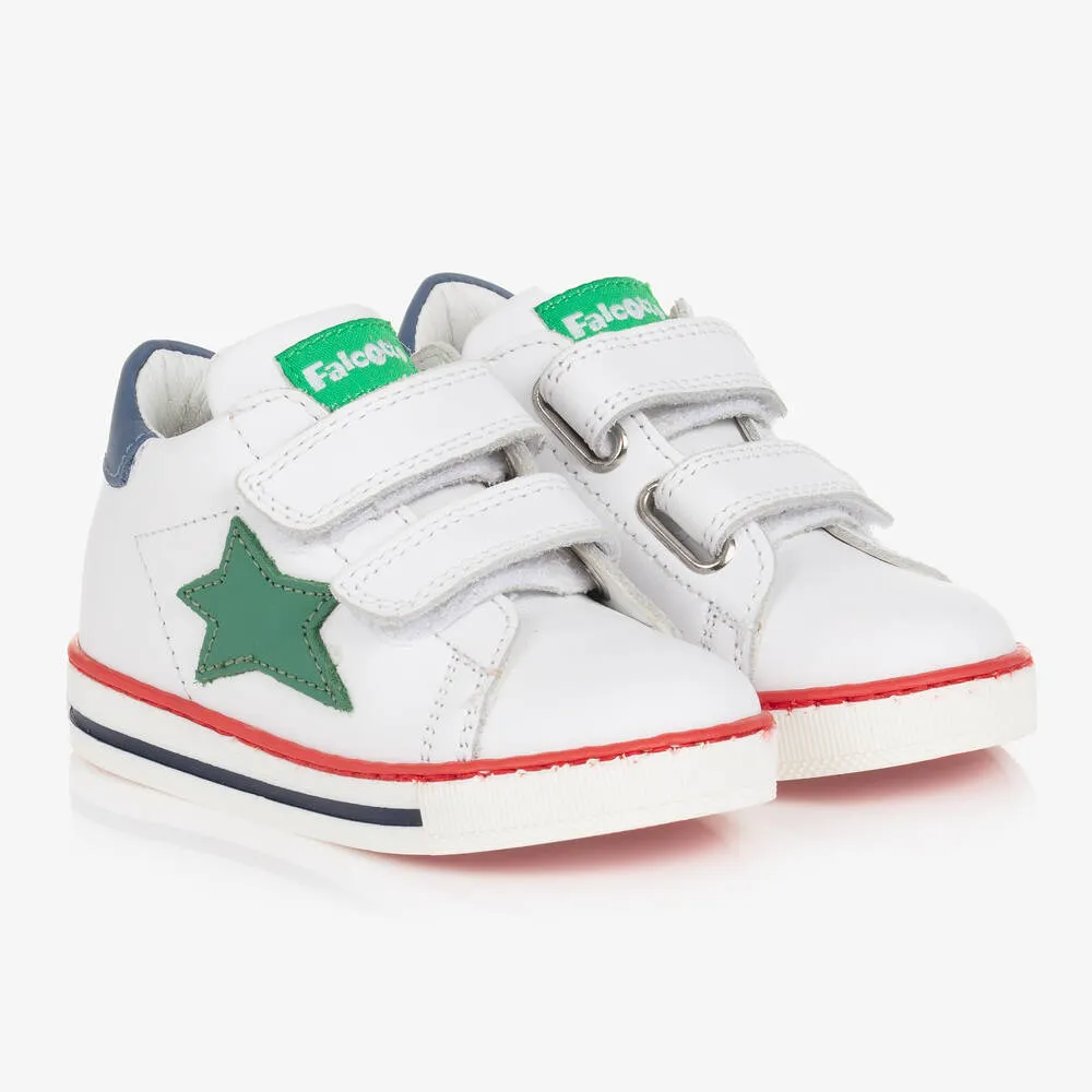 White Leather Star Trainers 