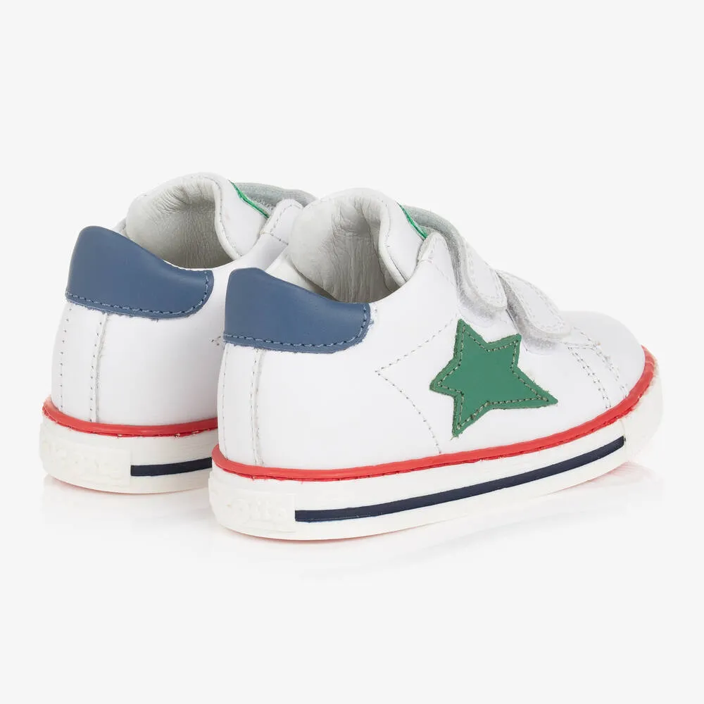 White Leather Star Trainers 