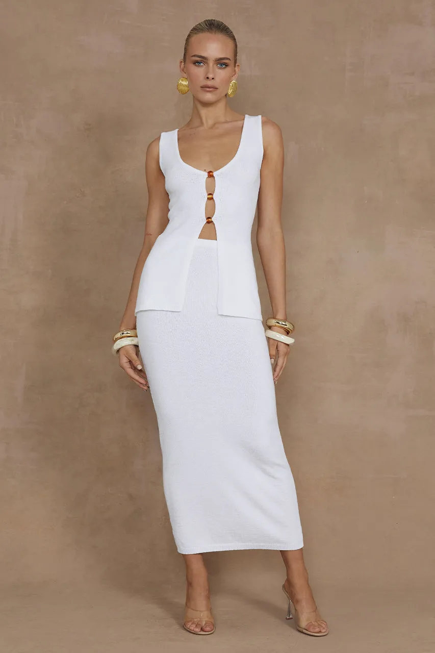 White Nadine Midi Skirt