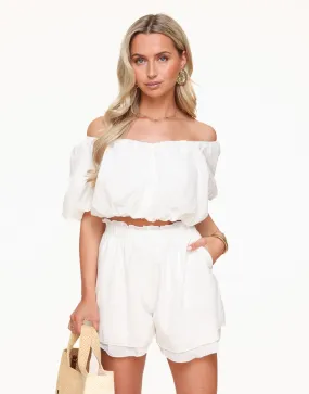 White Off Shoulder Set