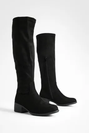 Wide Width Flat Knee High Boots