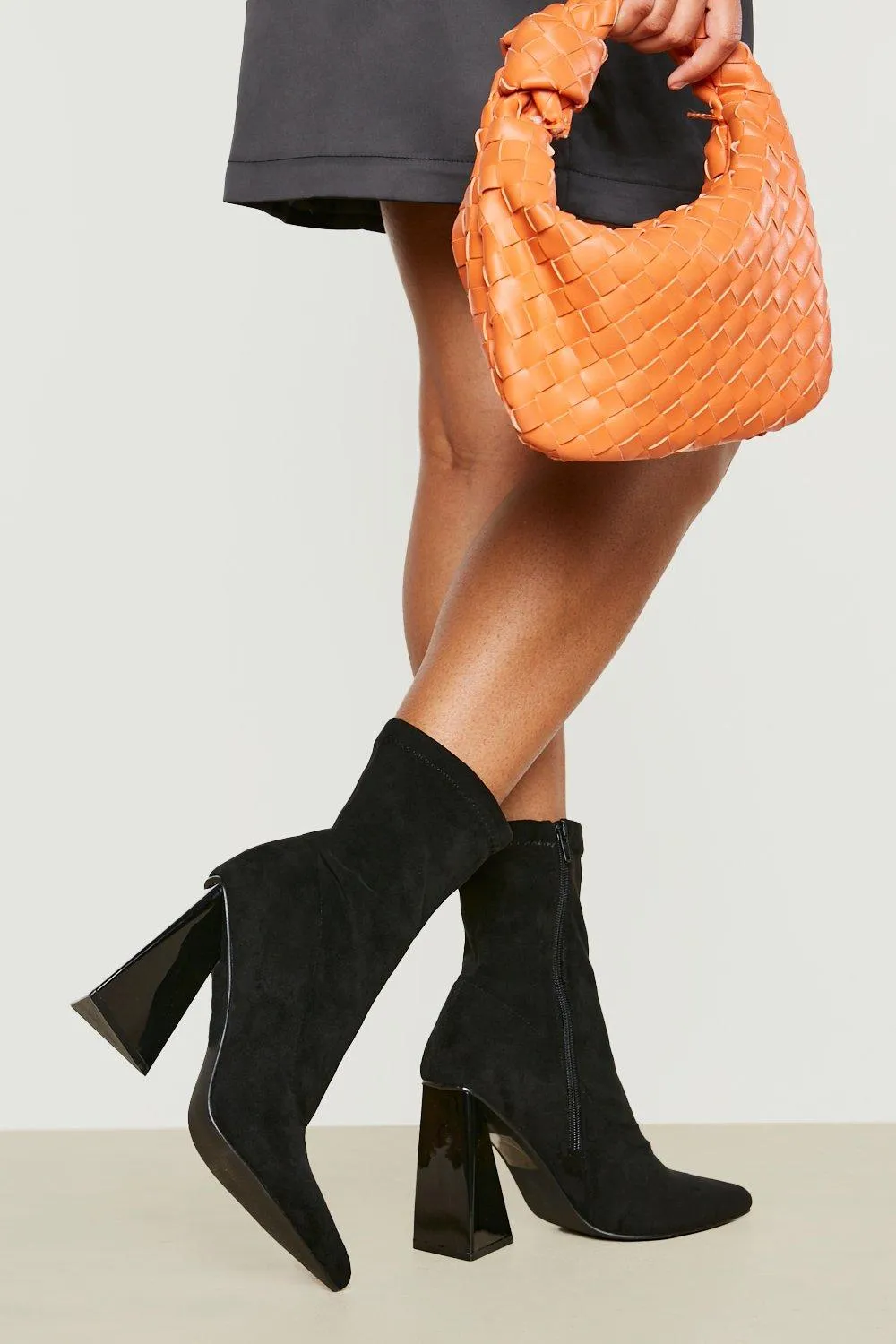 Wide Width Triangle Heeled Boots