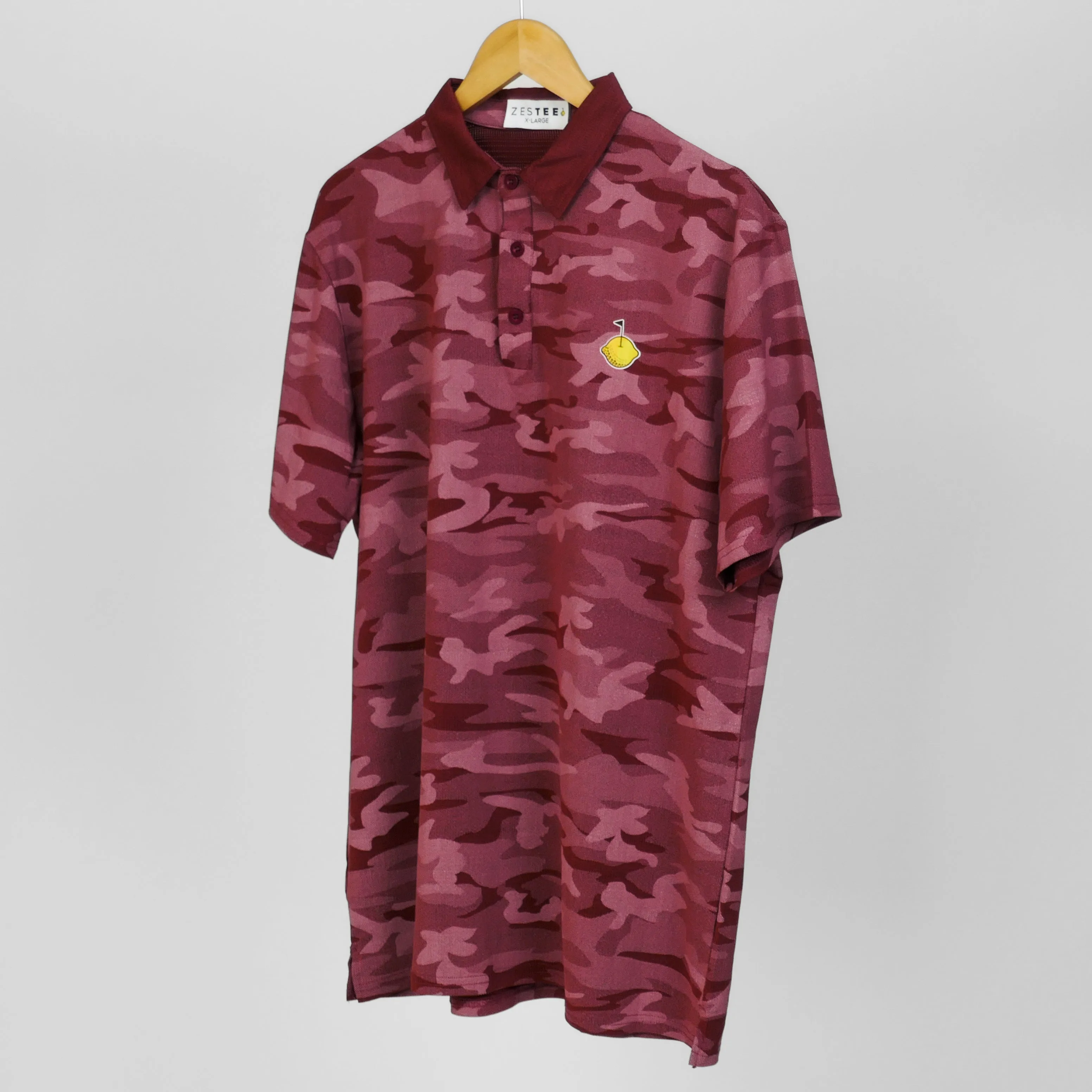 Wine Camouflage Polo