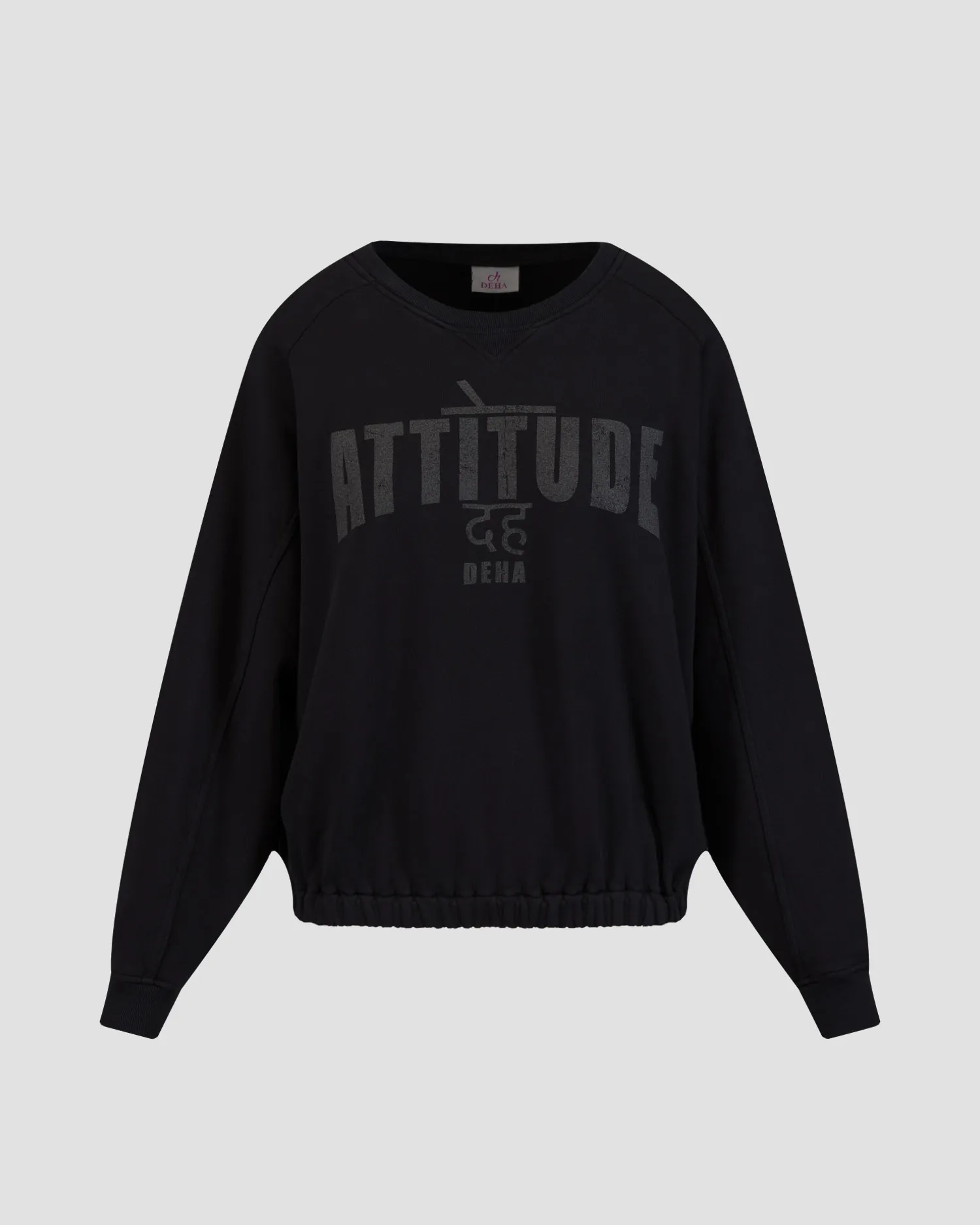 Women's black sweatshirt Deha crop C12050-10009