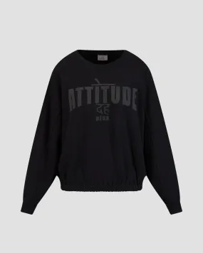 Women's black sweatshirt Deha crop C12050-10009