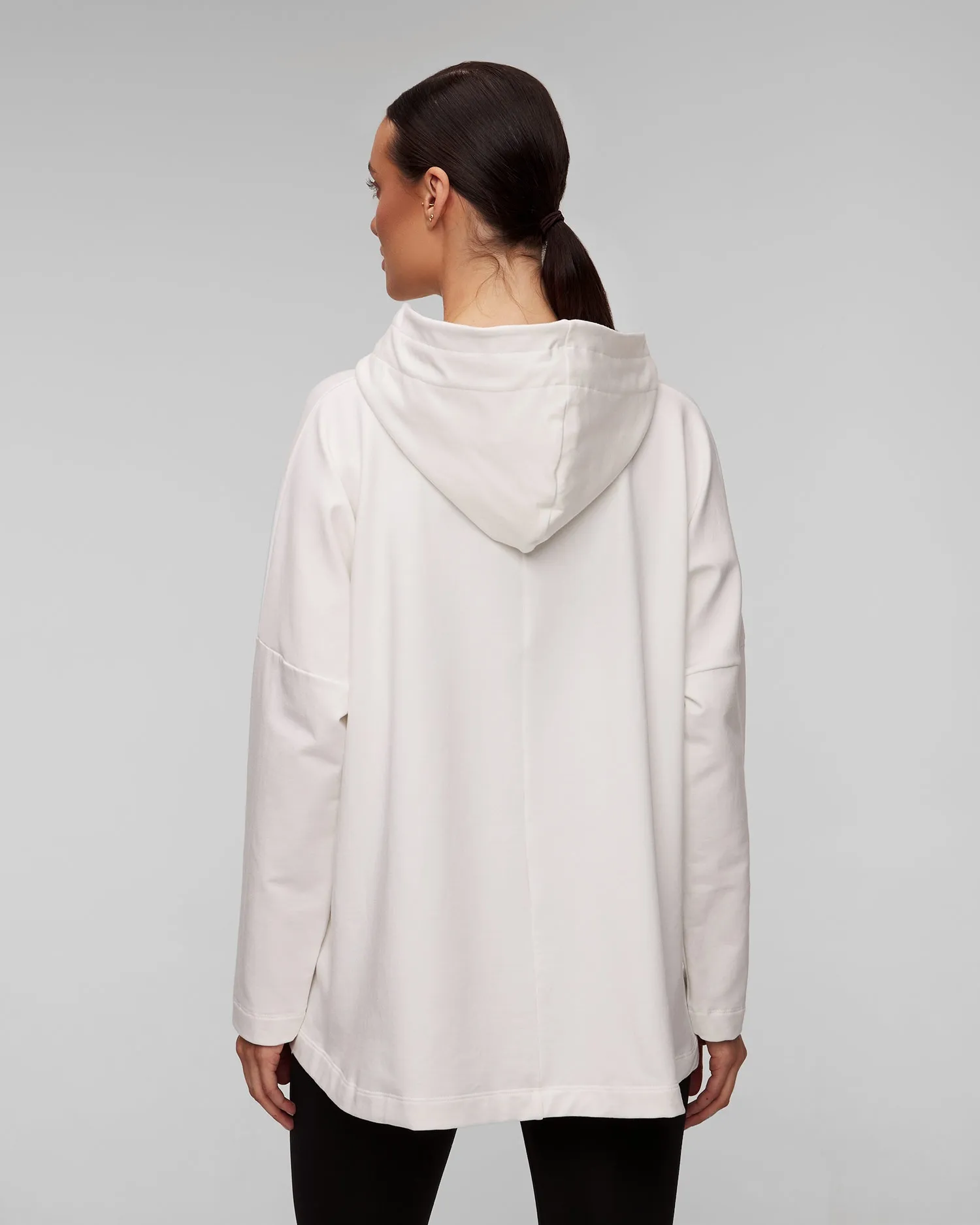 Women's white hooded sweatshirt Deha D12622-18001