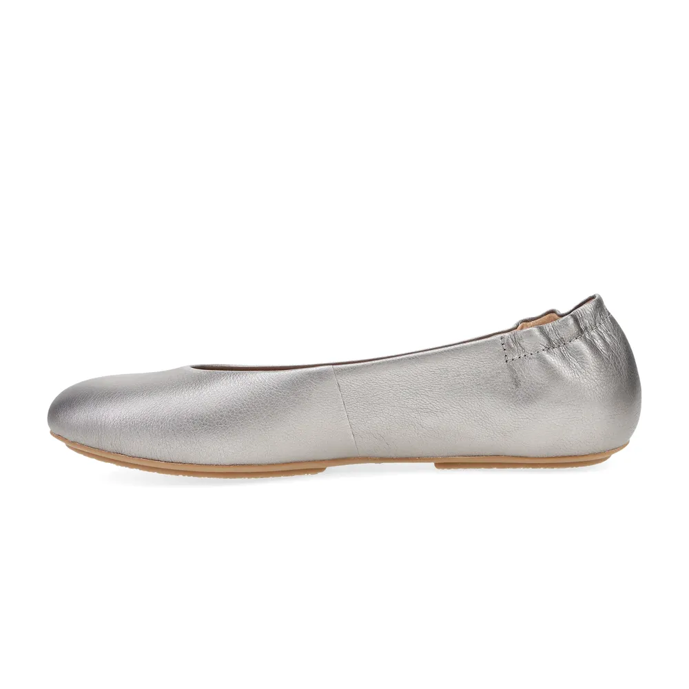 Women's Dansko Mollie Flat Color: Pewter Metallic