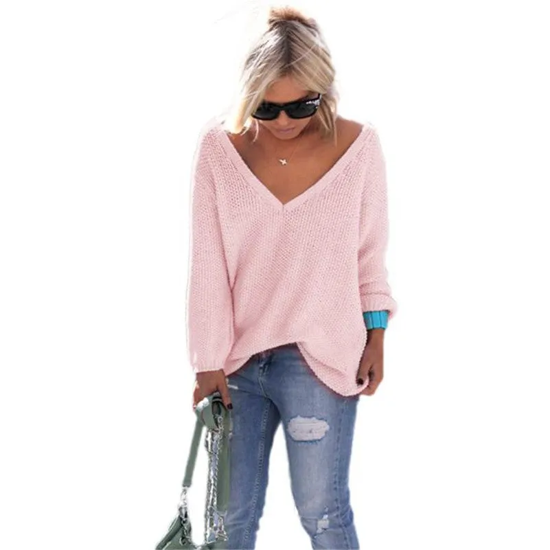 Pink Loose Knit Jumper With Metallic Detail