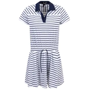 Womens White Navy Stripe Dress SS24