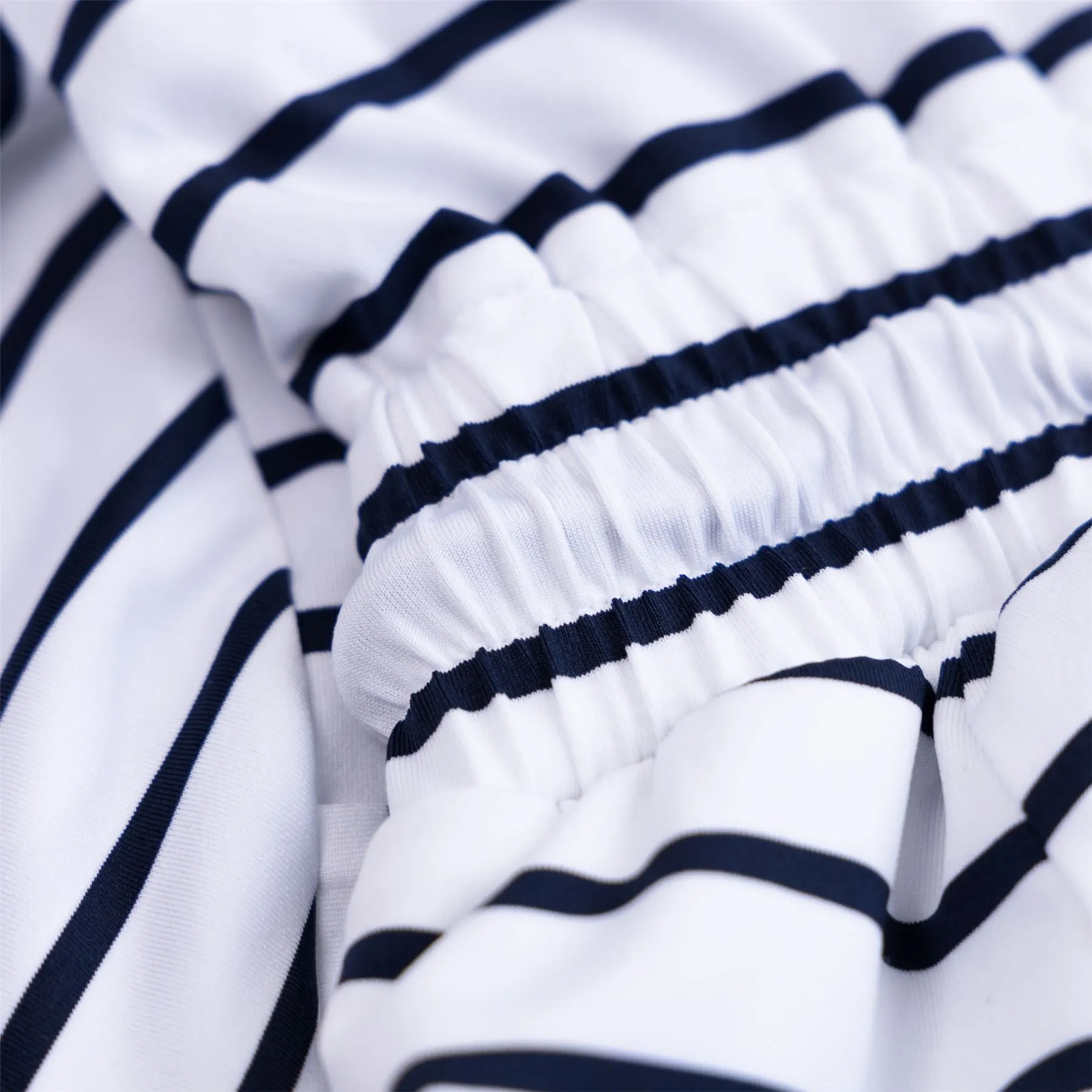 Womens White Navy Stripe Dress SS24