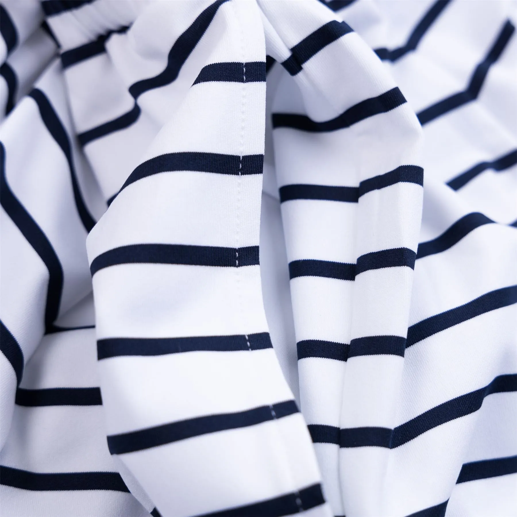 Womens White Navy Stripe Dress SS24