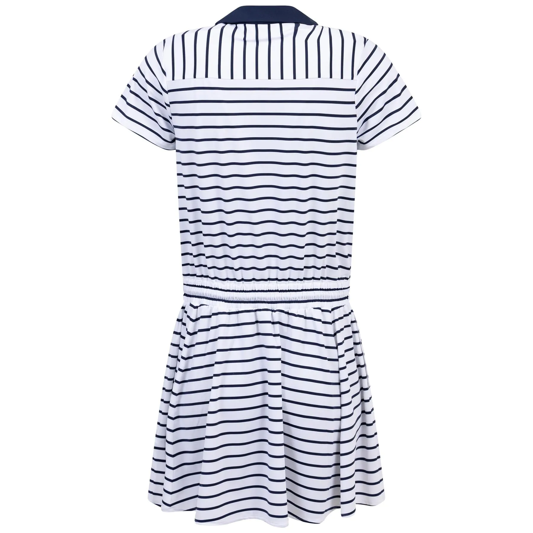 Womens White Navy Stripe Dress SS24