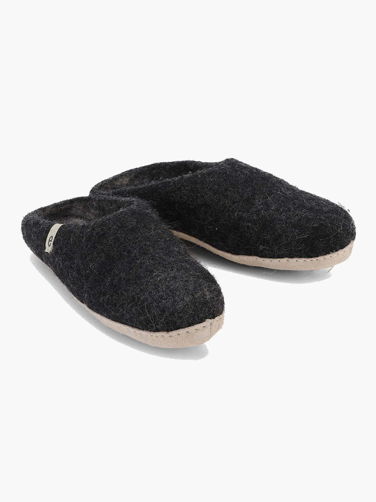 Stylish Black Wool Slippers