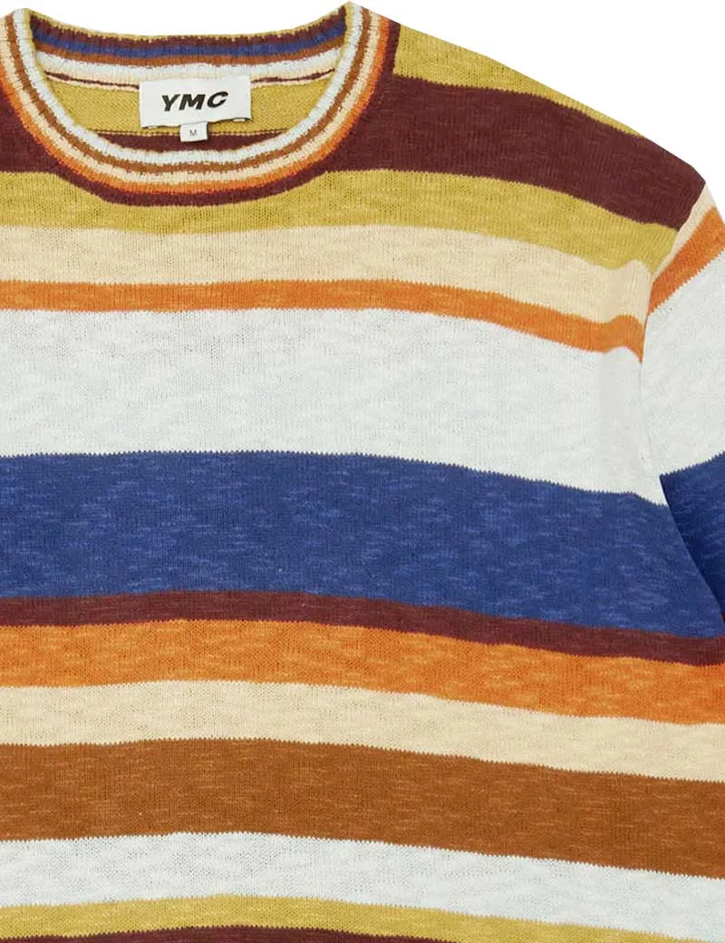 Ymc Dawg Stripe Crew Knit Jumper Multi