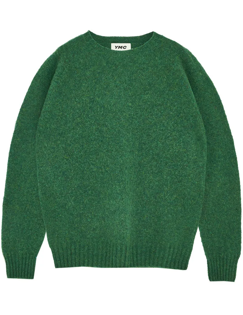 Ymc Suedehead Crew Neck Knit Jumper Green