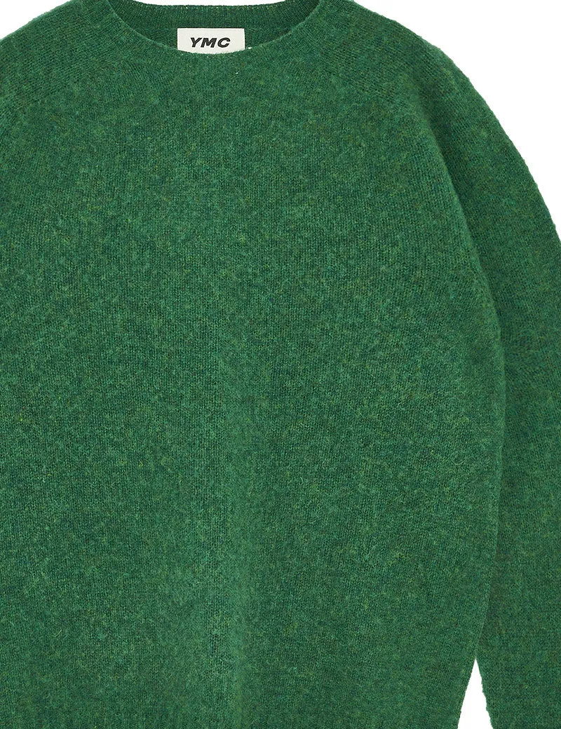 Ymc Suedehead Crew Neck Knit Jumper Green